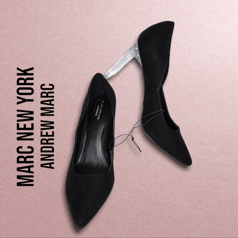 NWOT Marc New York black dress shoes w/ clear acrylic heels women's size…